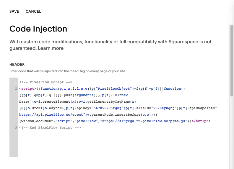 Install code snippet on Squarespace