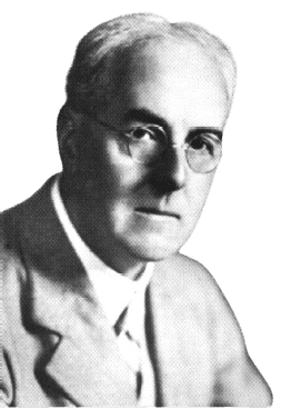 A vintage black-and-white portrait of an elderly man wearing round glasses and a suit, with a composed and thoughtful expression. His formal attire and serious gaze reflect an intellectual or professional background, adding a dignified and scholarly aura to the image.