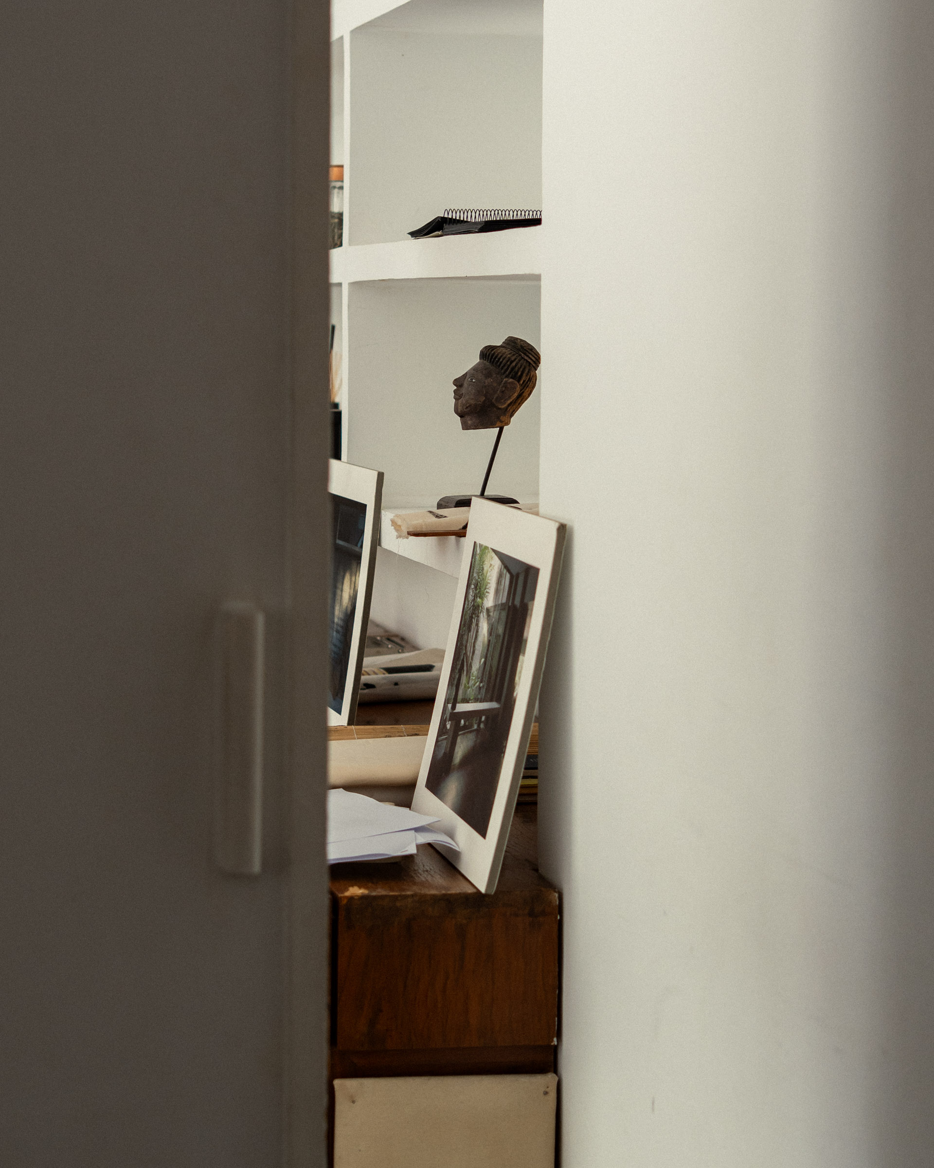 Built-in storage and shelving inside Casa Carvajal.