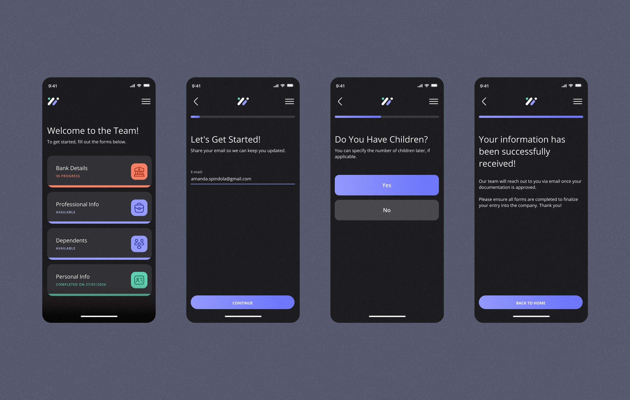 Modern buildings with geometric patterns against dark sky