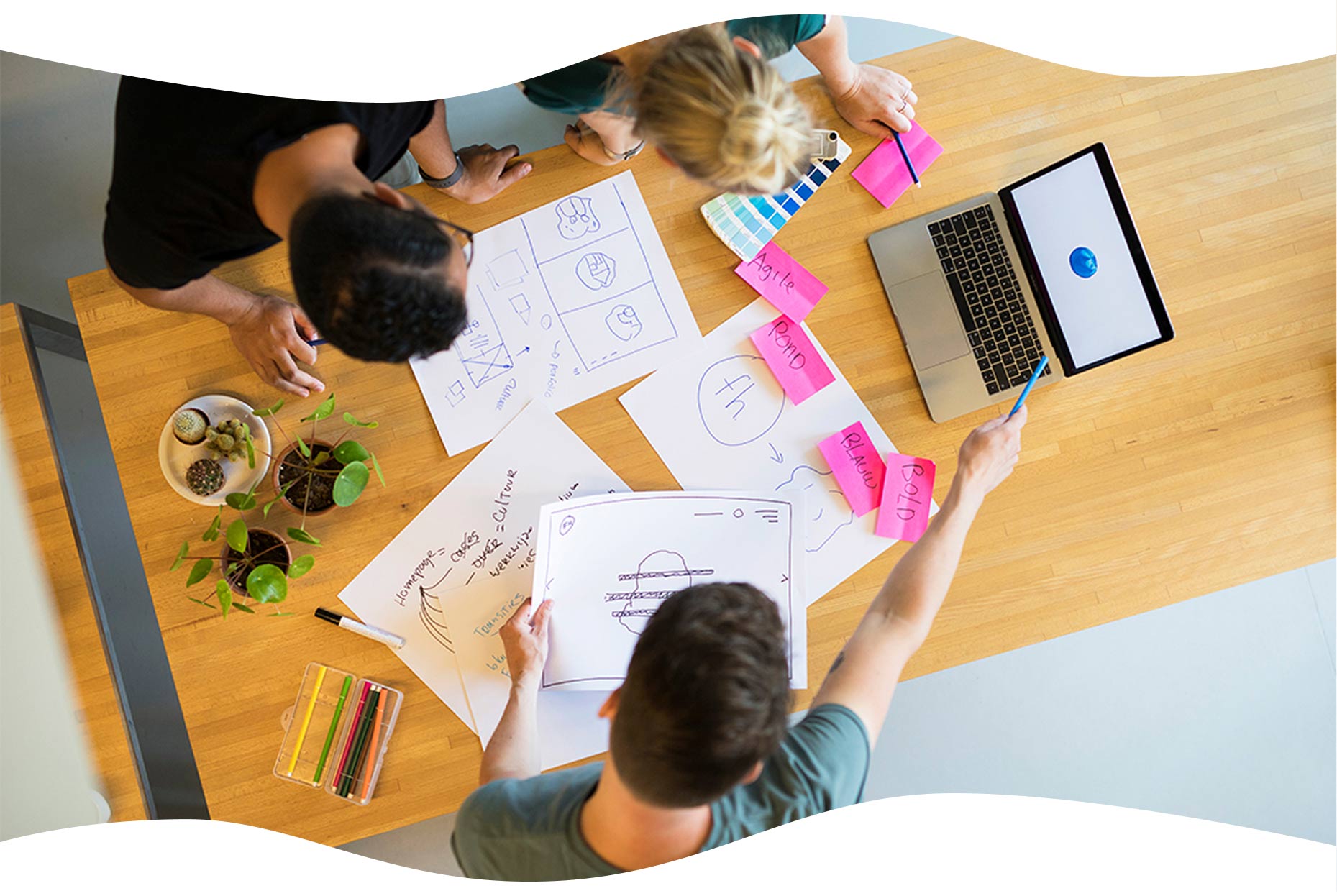 Drie designers aan het werk