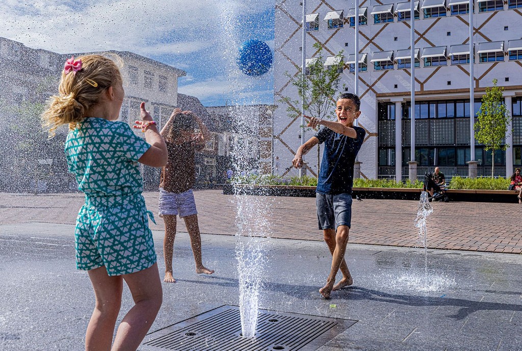 Children playing on square