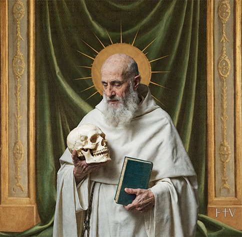 Sacred artwork by Faith and Verse. © Faith and Verse, 2025. All rights reserved. Portrait of Saint Romuald of Ravenna, hermit and monastic reformer.