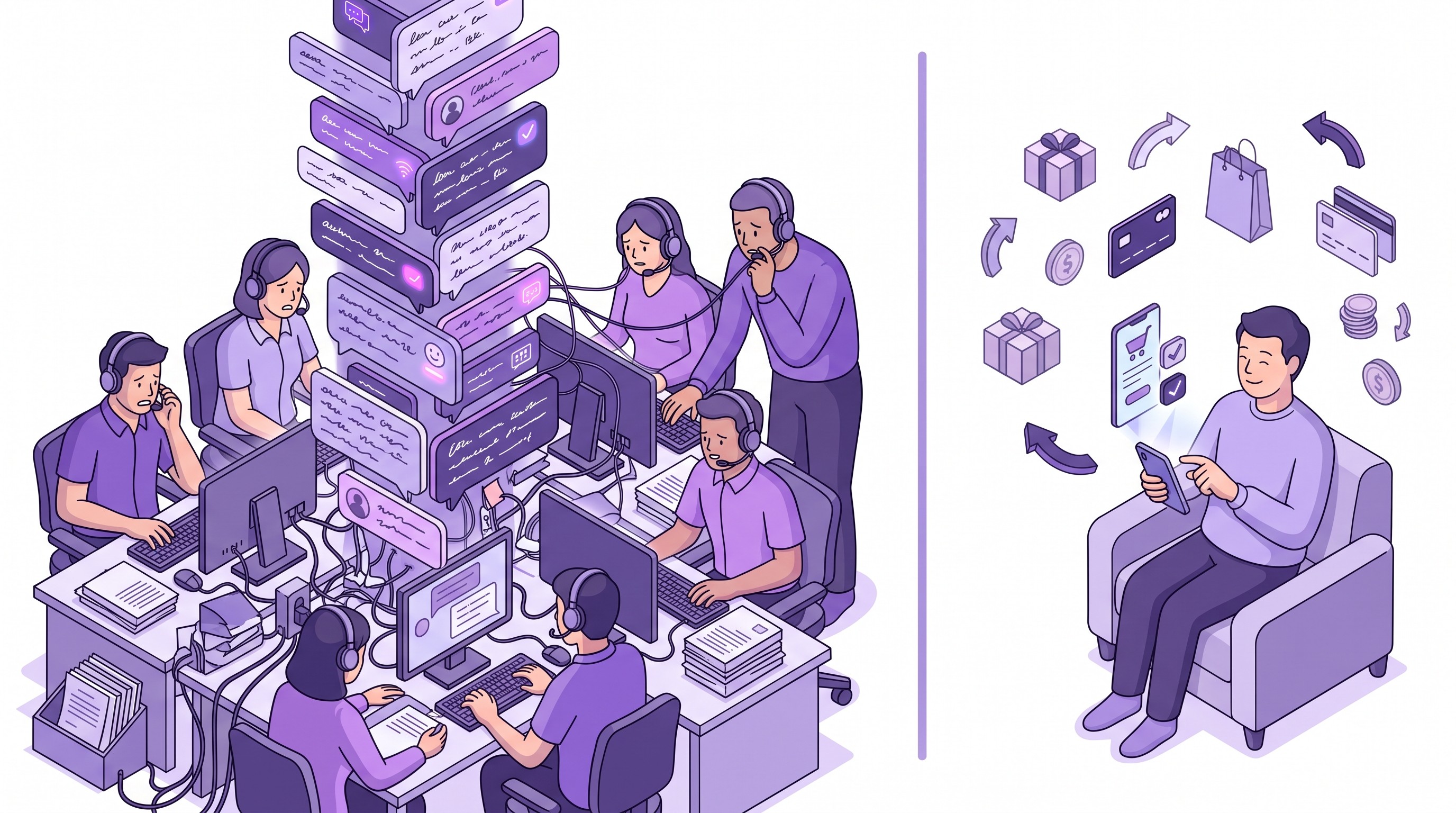 Customer self-service refunds replacing manual support ticket queues