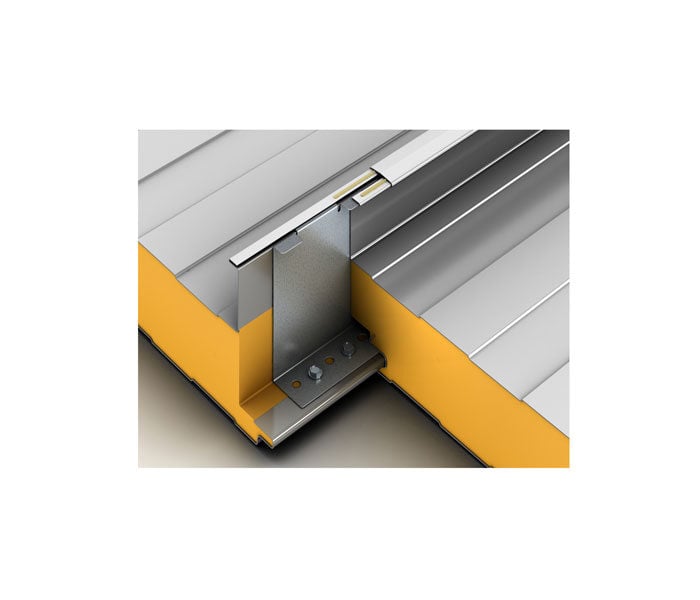 McElroy sample showing the insulated core and metal skins of a RidgeLine panel.
