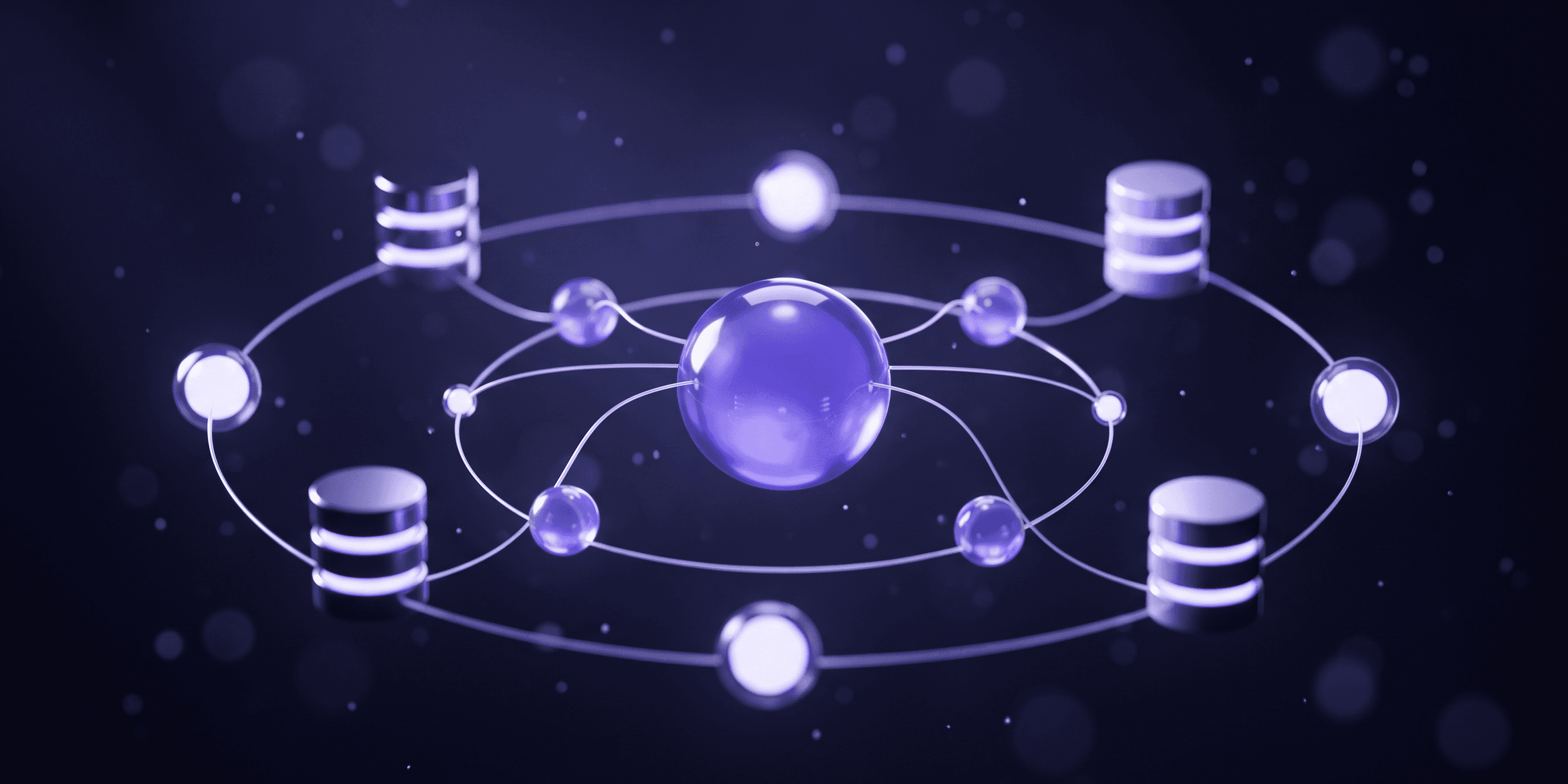 Choosing an OnlyFans agency CRM: a glossy violet compass instrument ringed by equal platform discs