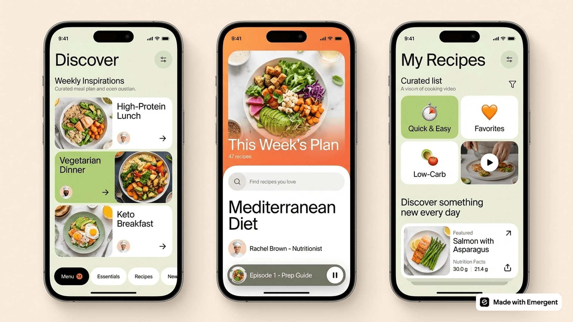Meal Prep App Made with Emergent