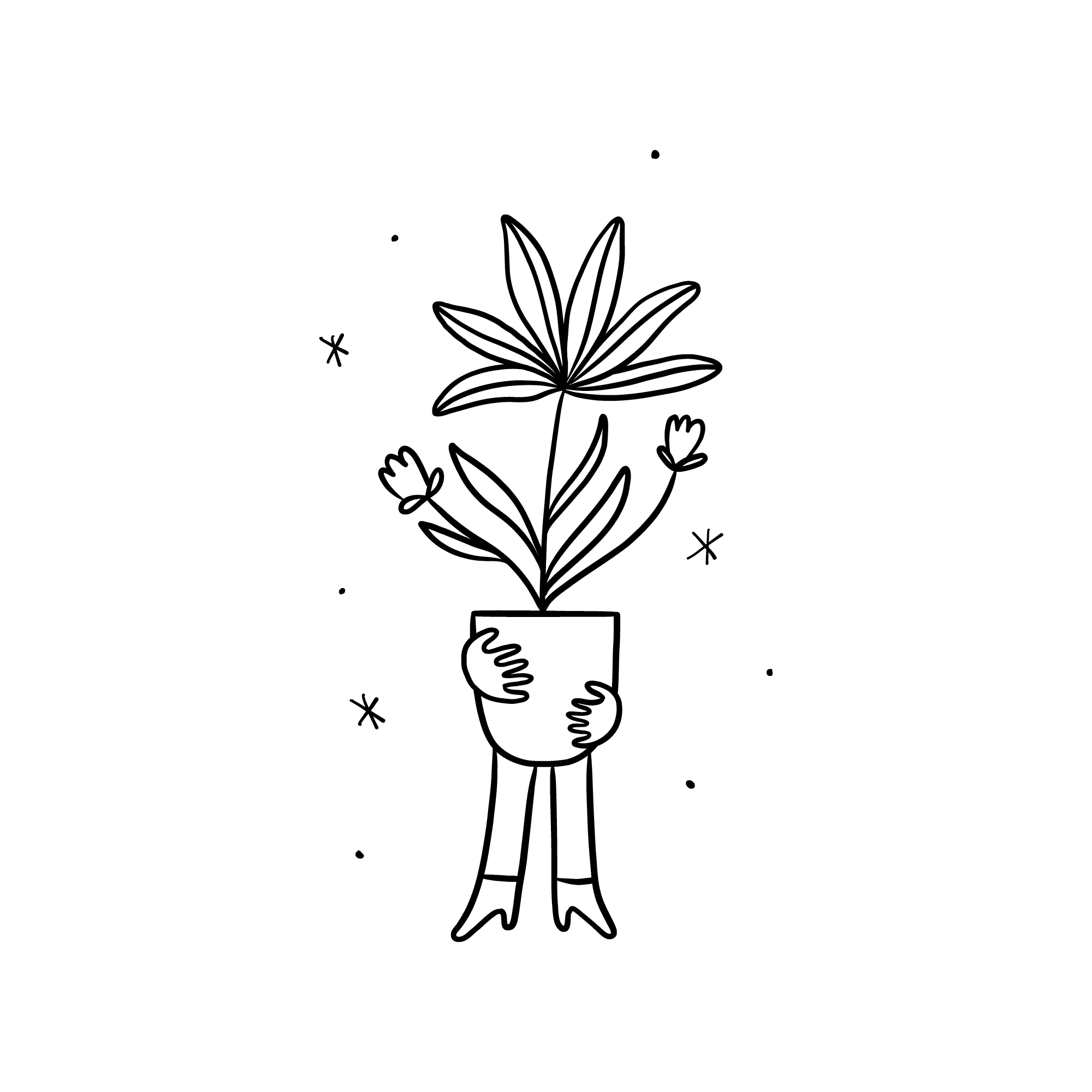 erson holding a large, fully grown plant, symbolizing the revealing of a brand identity.