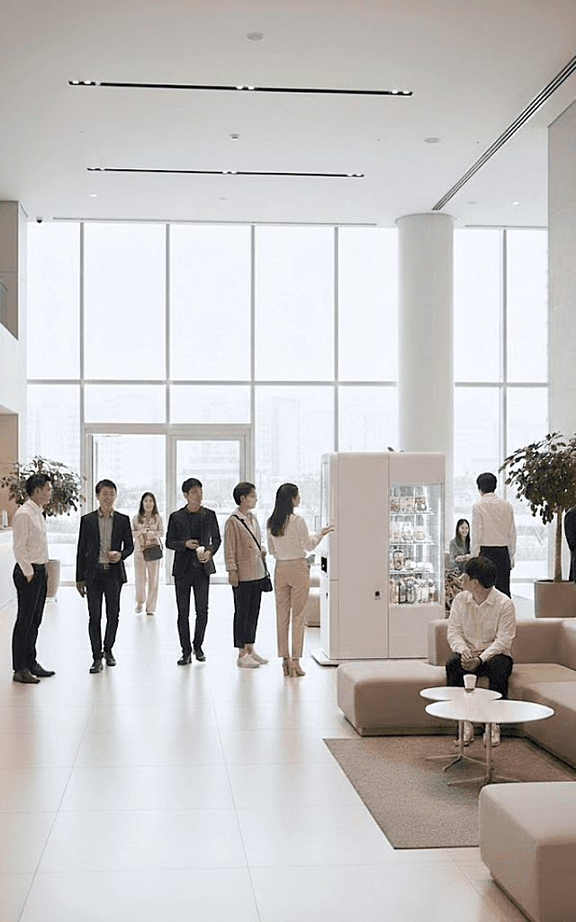 lady checking her phone and smiling