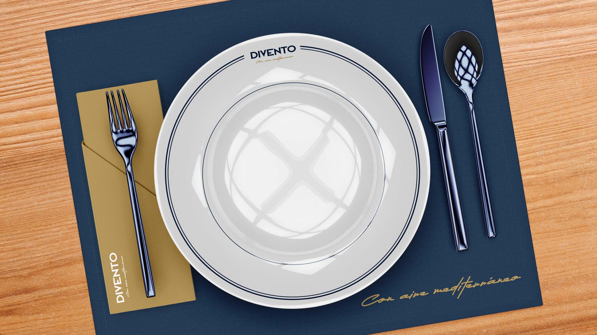 Plato y cubiertos divento