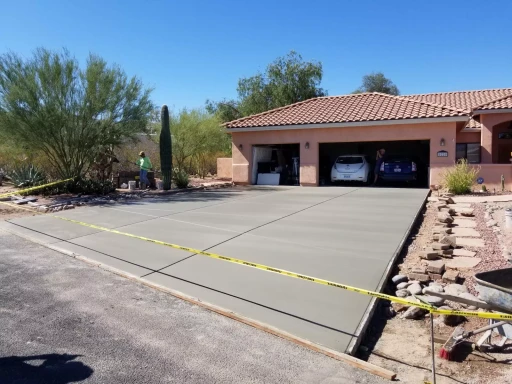 New concrete driveway at a Tucson home