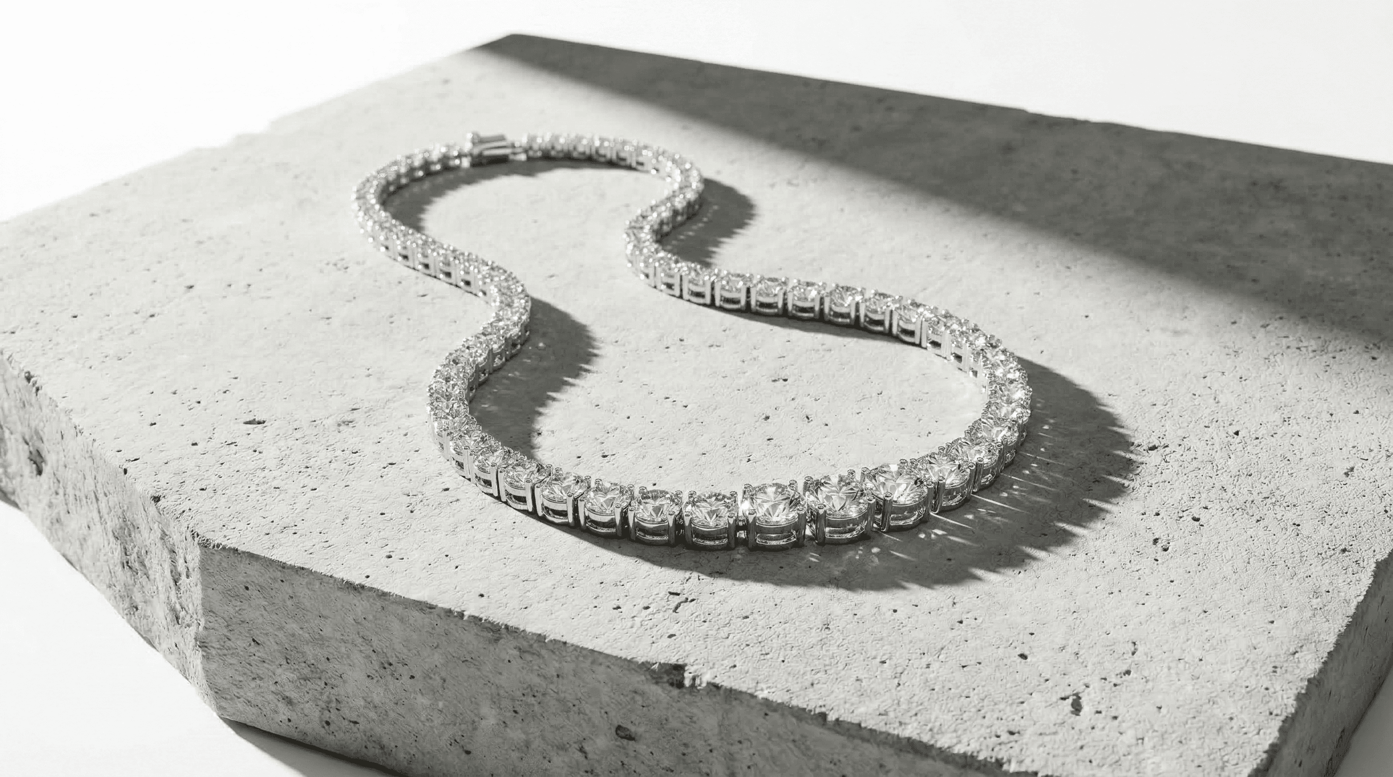Custom diamond tennis necklace for bridal suite