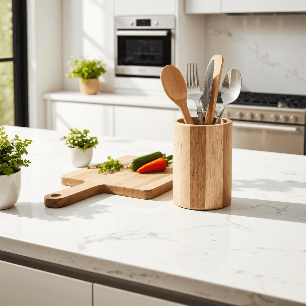 product photography of cylindrical cutlery holder