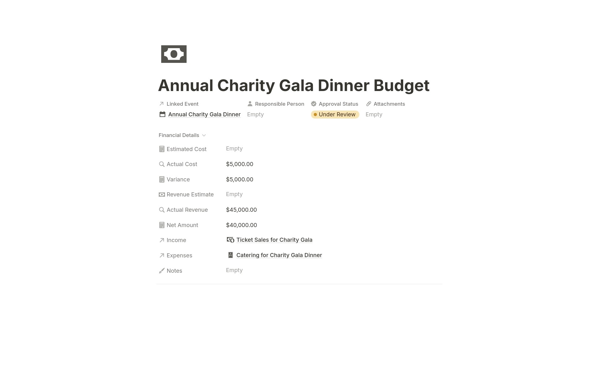 Charity Event Screenshot