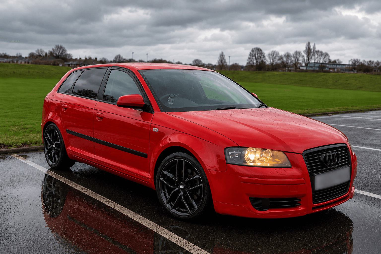 Red Audi A3 after Paint Enhancement