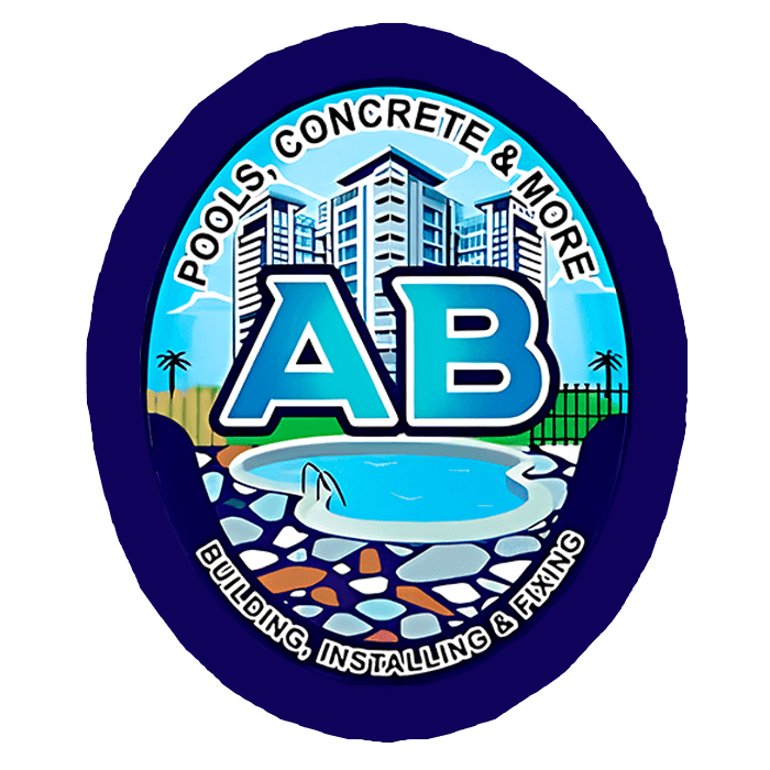 Corporate logo for the AB construction and swimming pool brand.