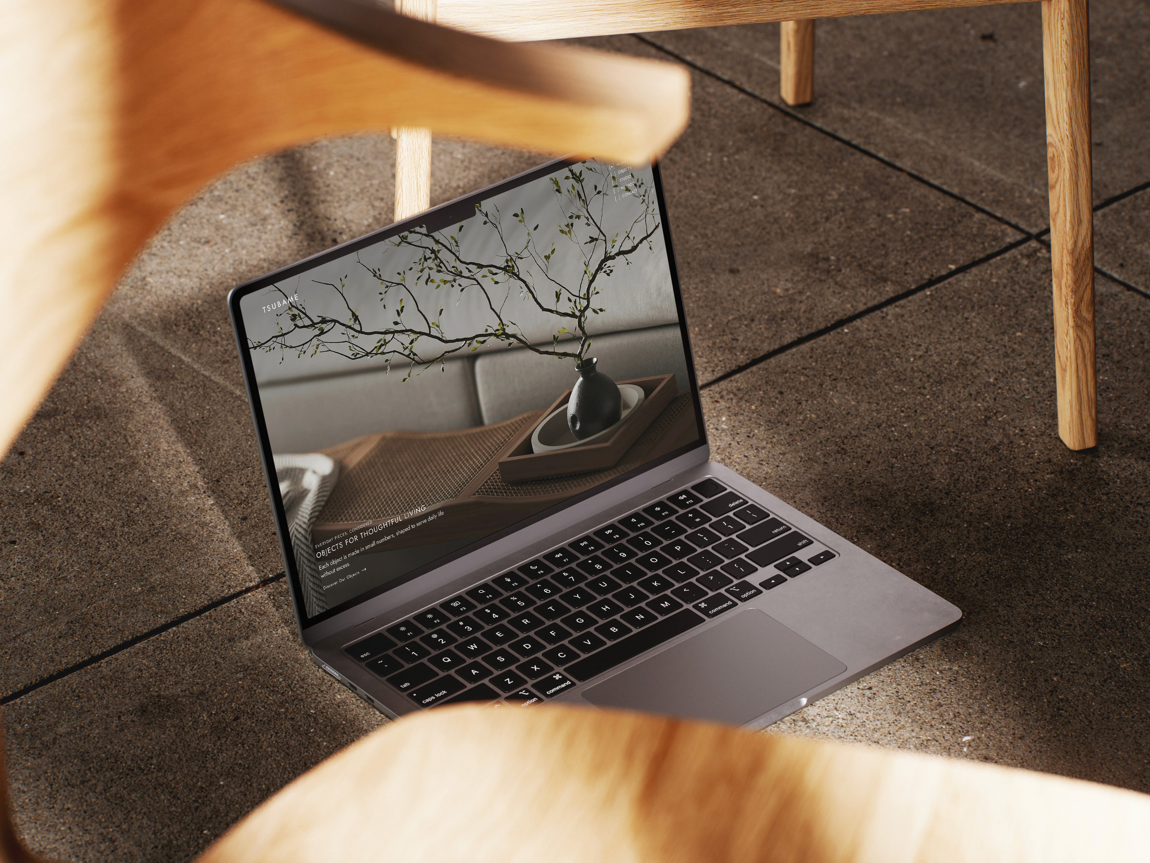 Mockup showcase of minimalist website