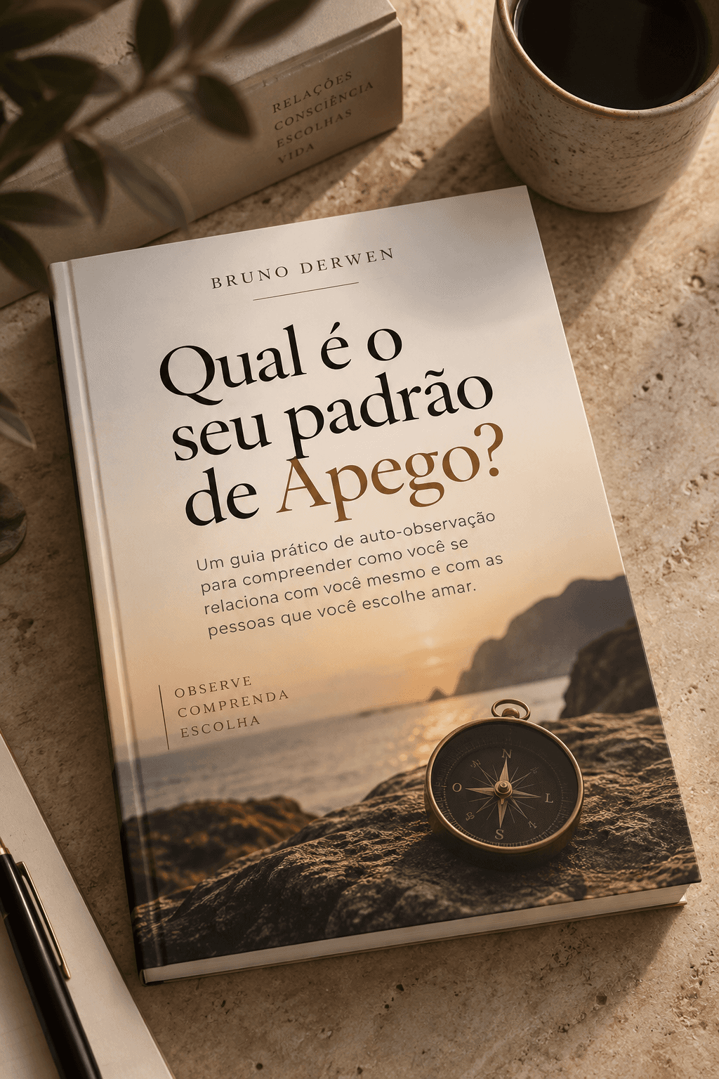 Livro neutro em luz natural suave