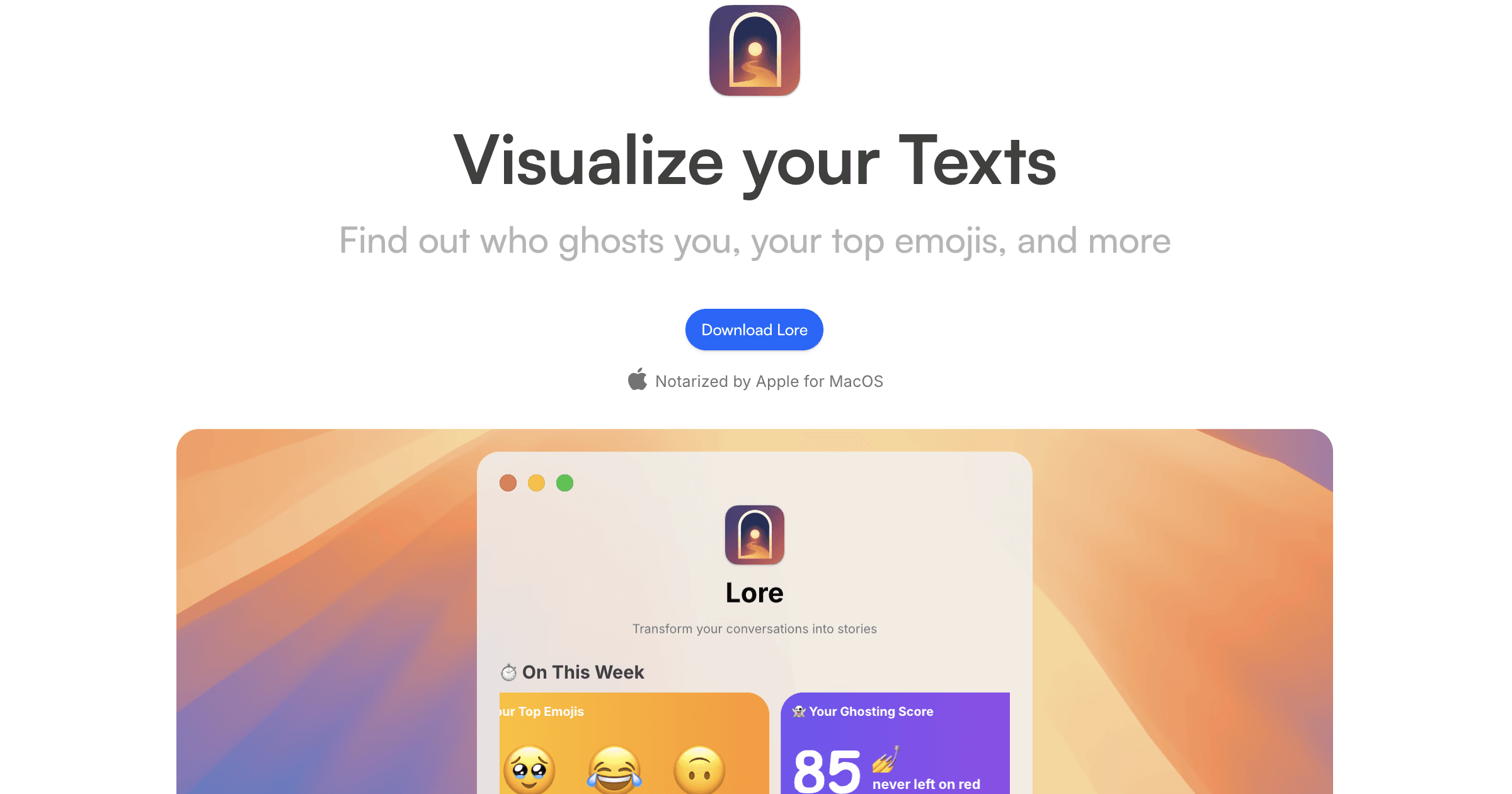 Lore - Visualize your Texts logo