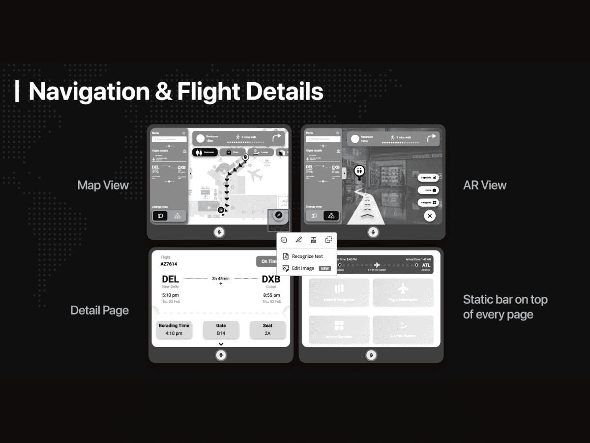 nav and flight details for air glide