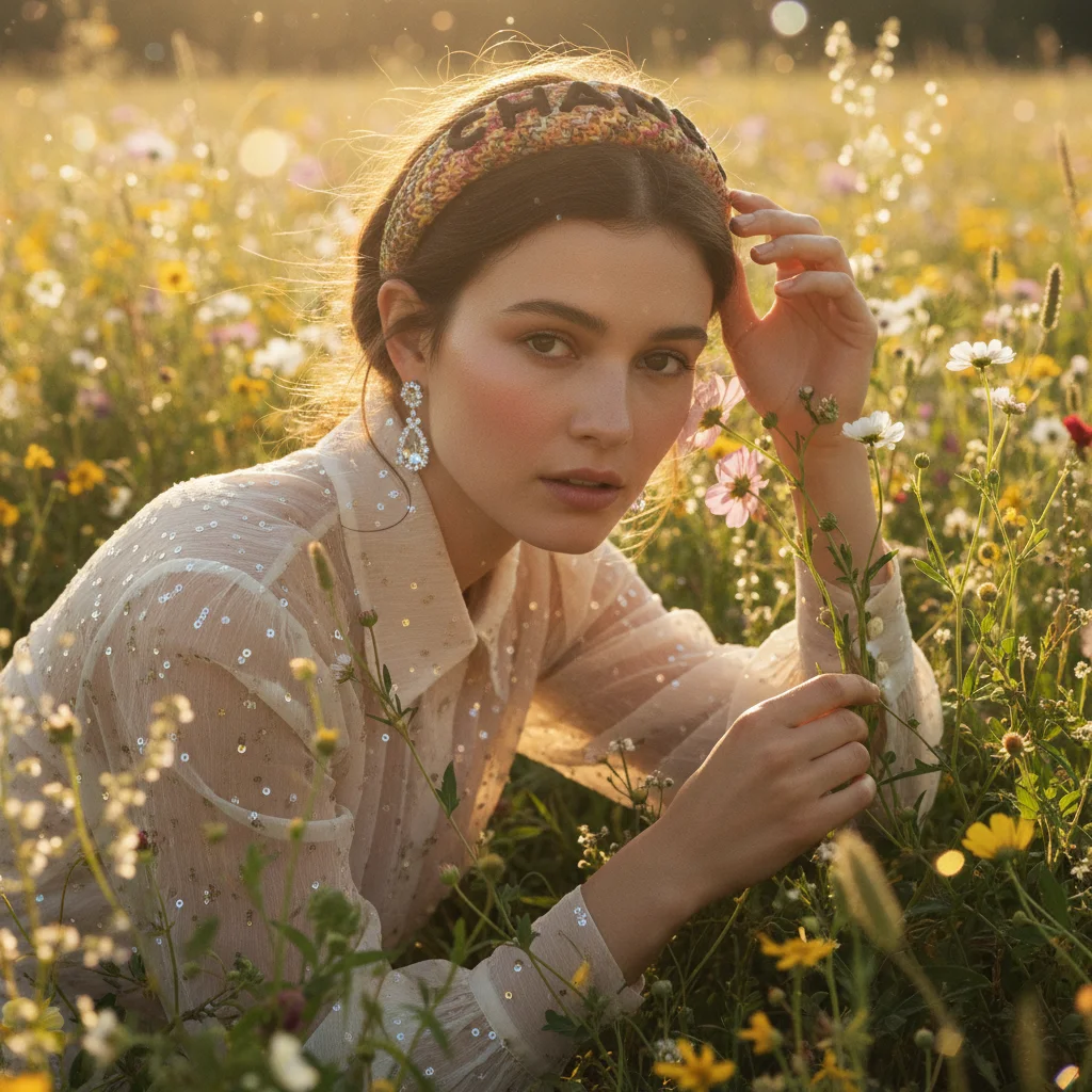 a woman with flowers