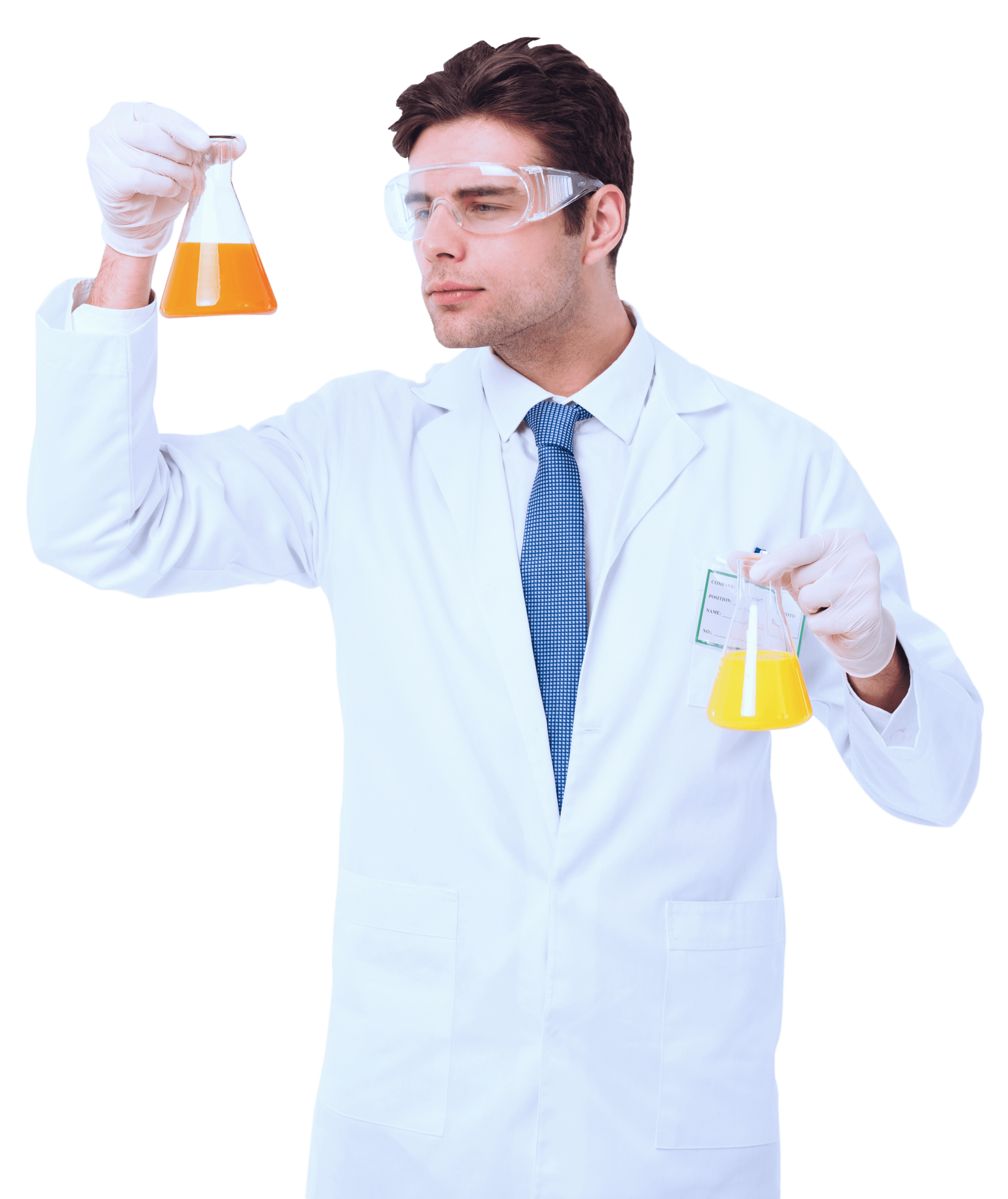 Lab technician analyzing chemicals