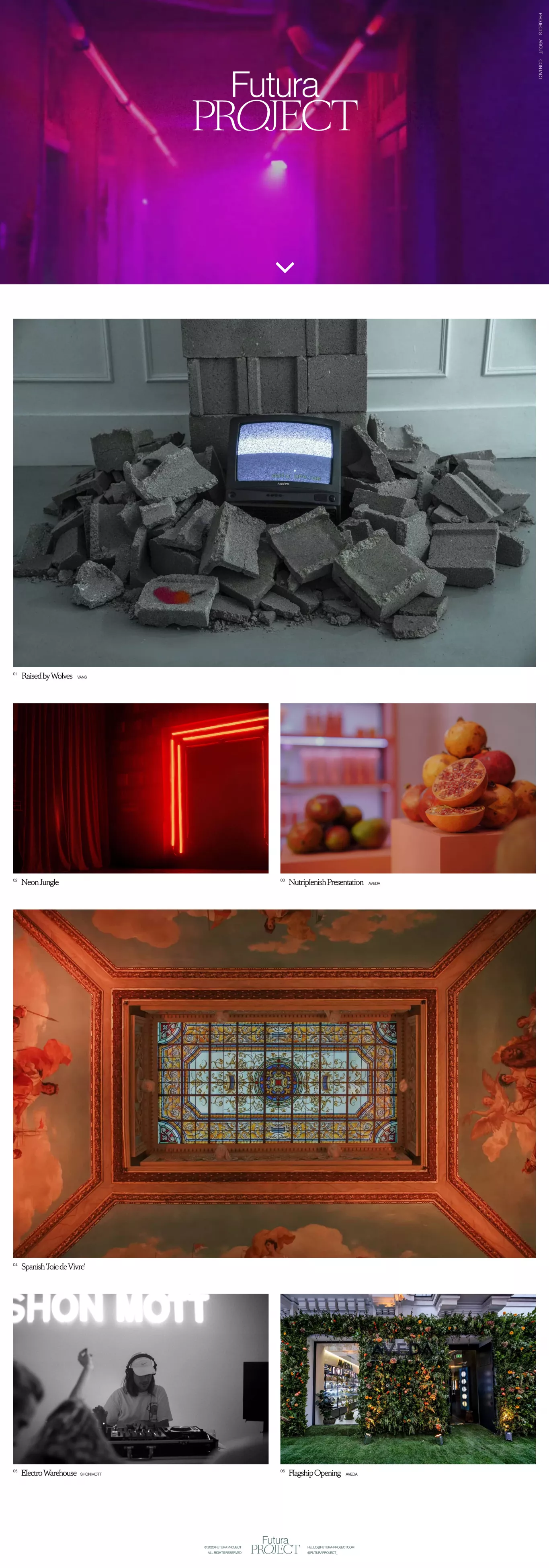 ESTUDIO CREATIVO - FUTURA PROJECT (Digit portfolio page screenshot showcasing Event and Design design
