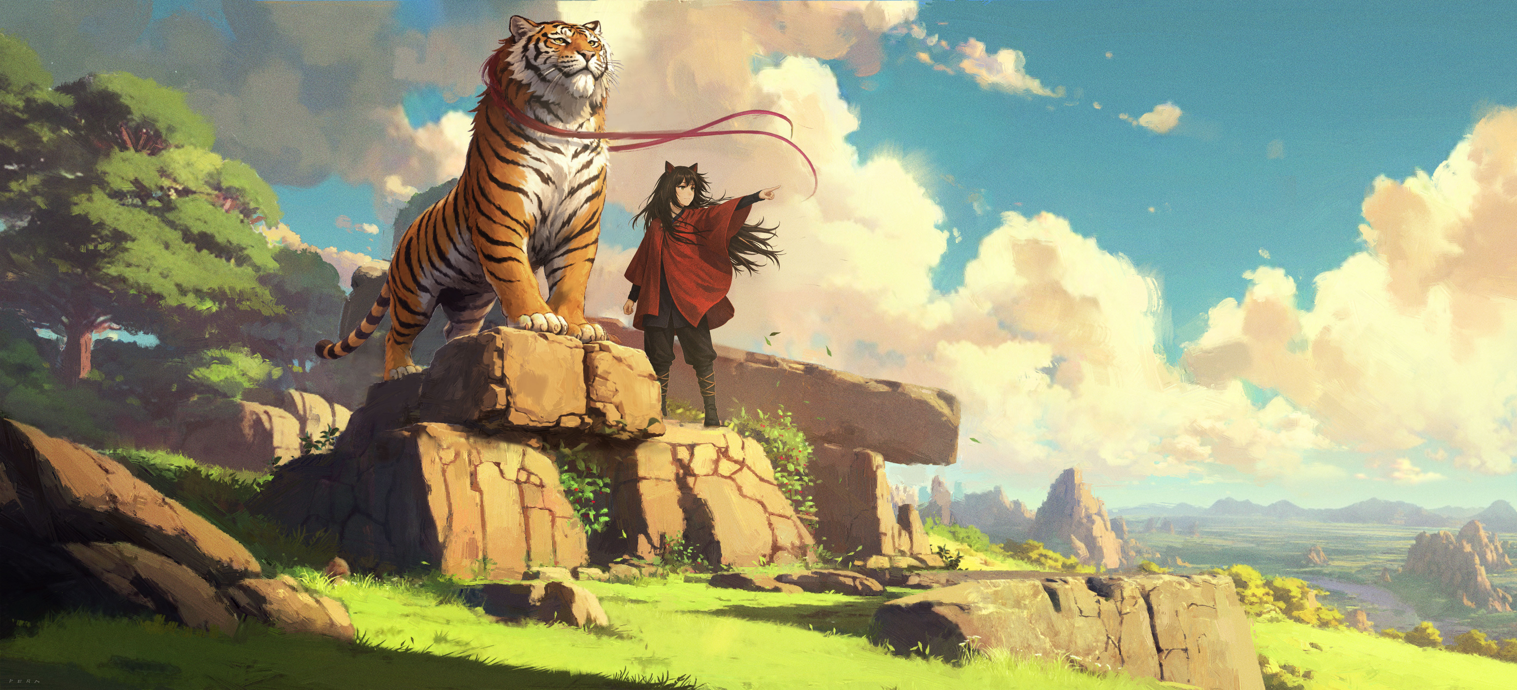 Hero concept art for Tigris & Michis – establishing the universe of mystical beings and ancient legends