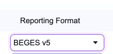 Reporting format select screenshot