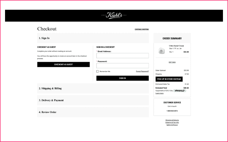An Accordion checkout