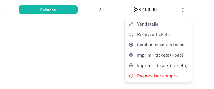 boton para reprogramar las entradas para otra fecha o cancelarlas