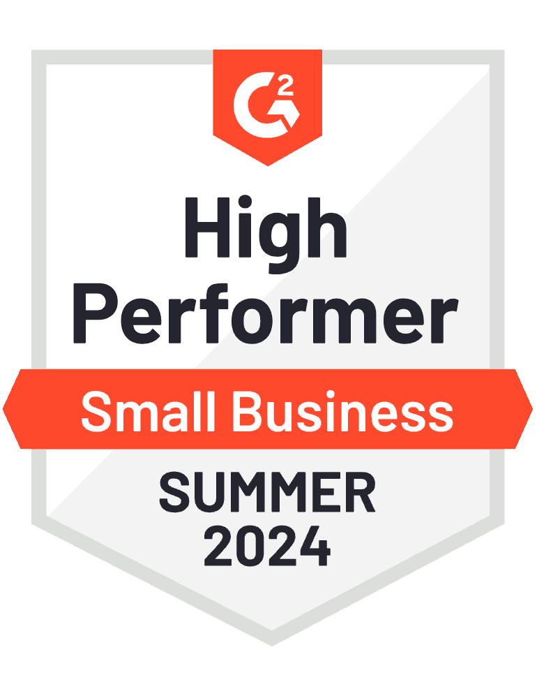 G2's High Performer badge for the Small Business Category in Summer 2024