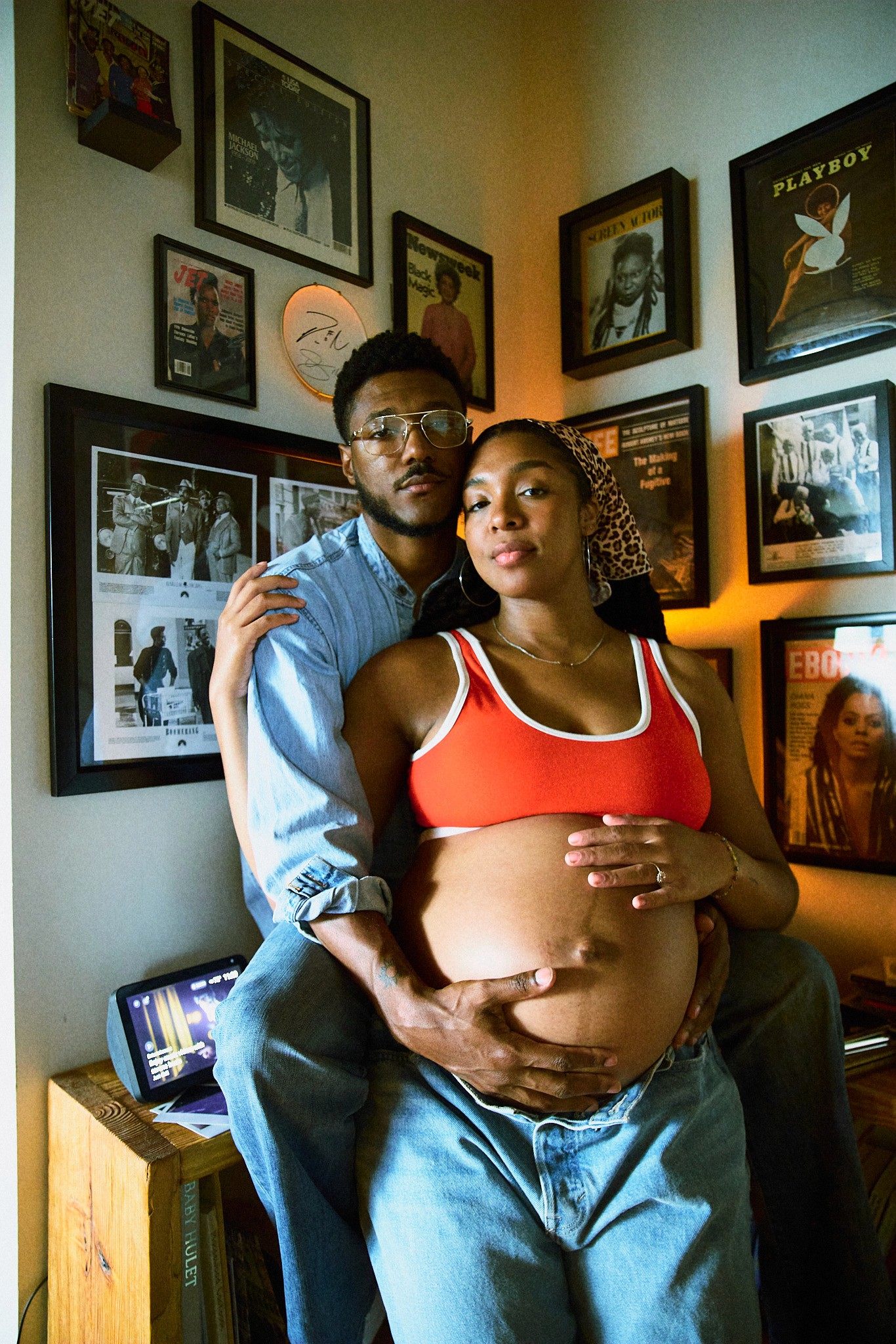 Rocky desert landscape with mountains at sunset