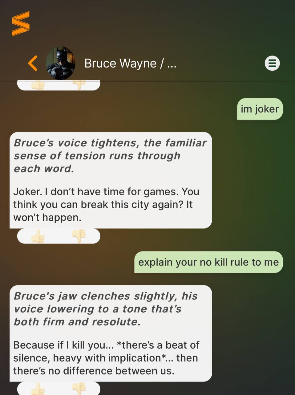 AI Batman texting with Joker