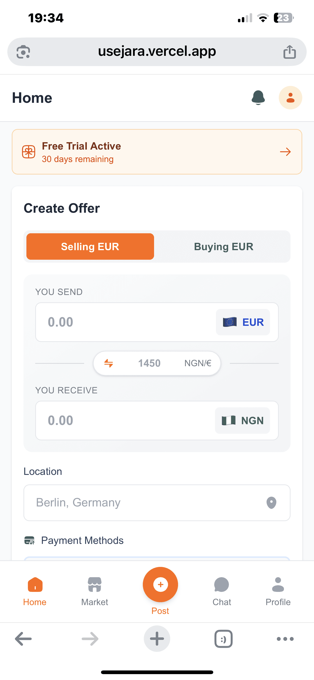mobile UI for personal