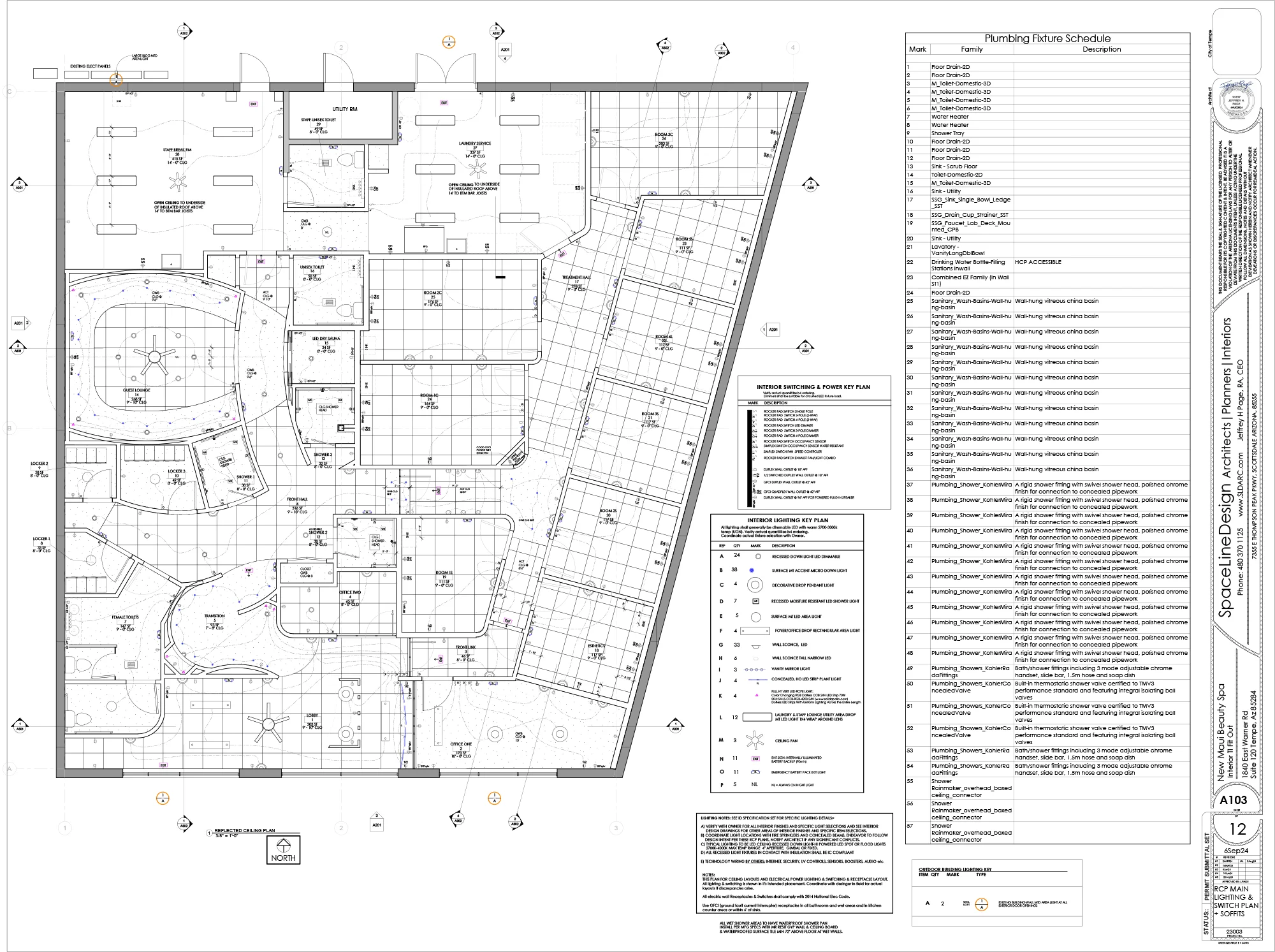 Architectural plan by SpaceLineDesign, SLD Architects, Scottsdale.