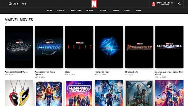 Marvel Website