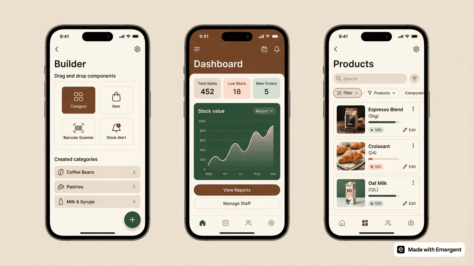 Coffee Shop Inventory App Made With Emergent