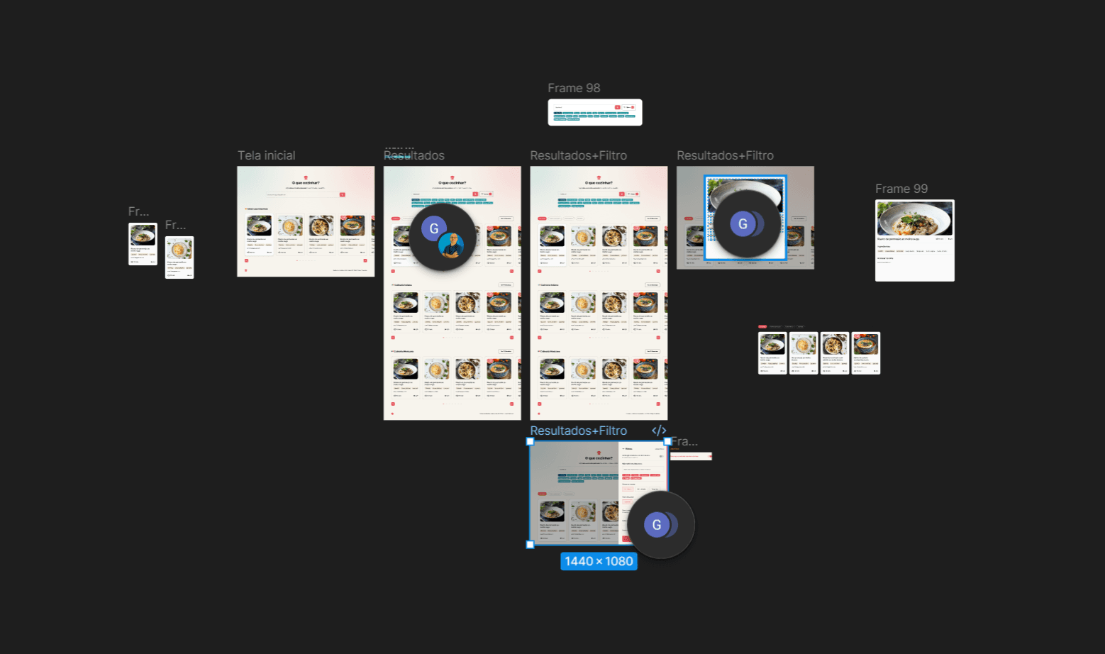 Figma interface showing the project design and layout.