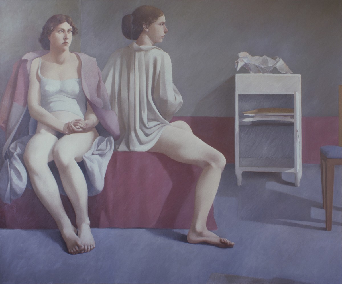 Alan Feltus, White Cabinet, (two women on a bed), 1975