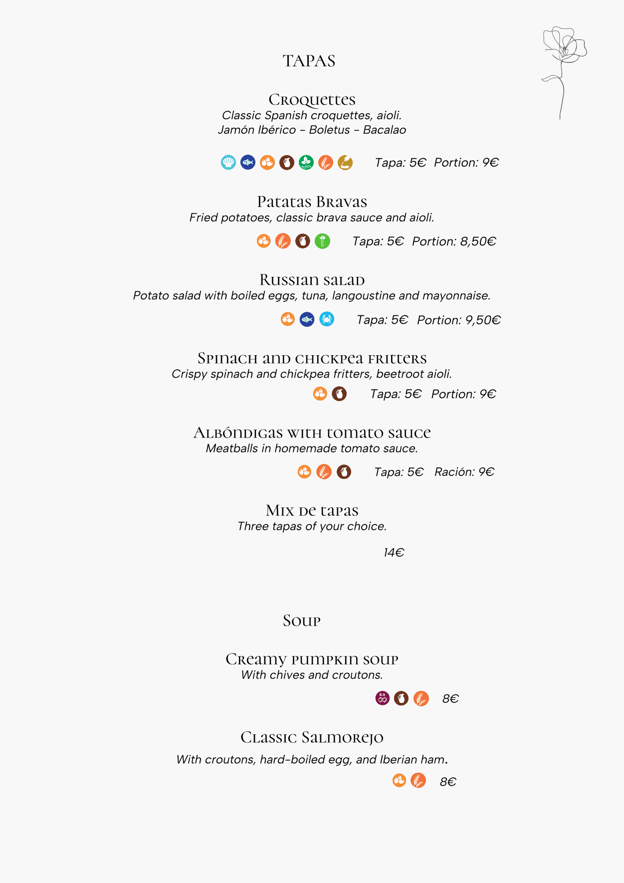 Diseño de las cartas de menú para Romancero restaurante, cuidando la legibilidad y la identidad visual
