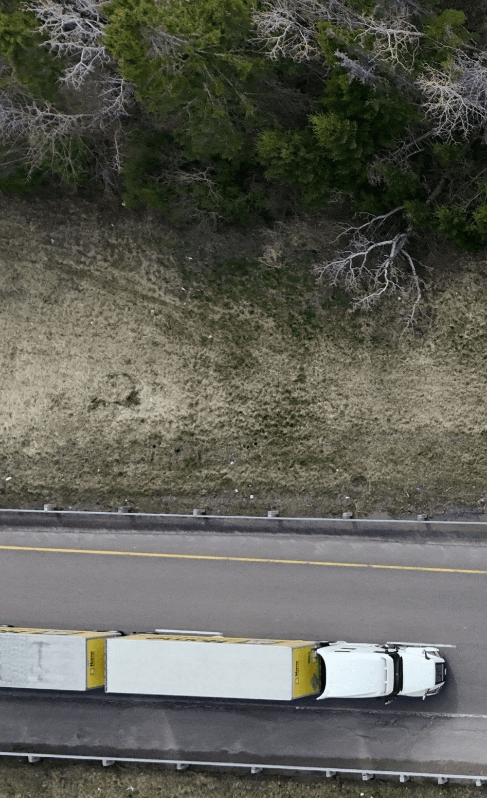 Drone shot of a running track at night