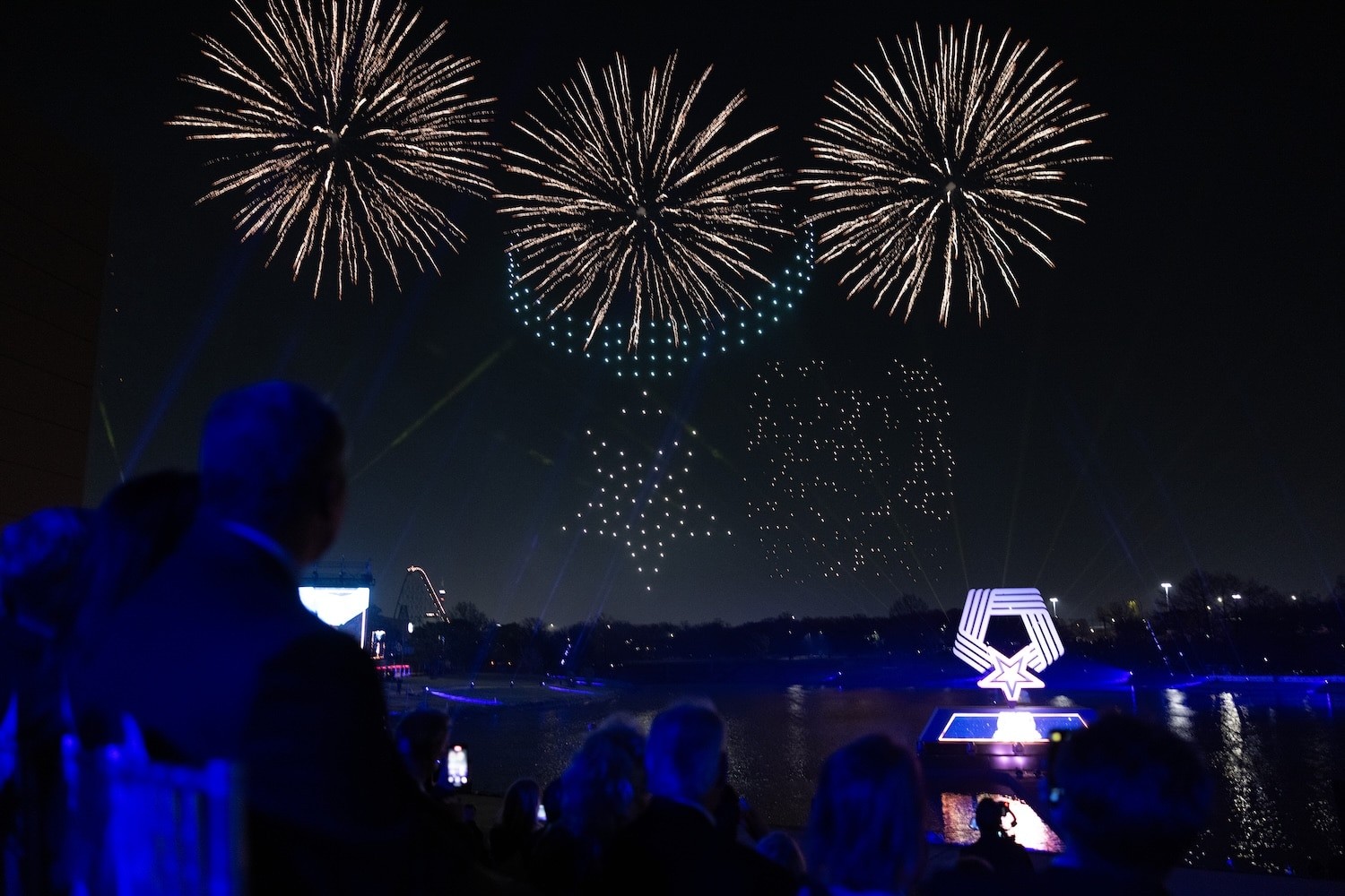 Fireworks over Arlington at the National Medal of Honor Museum Grand Opening