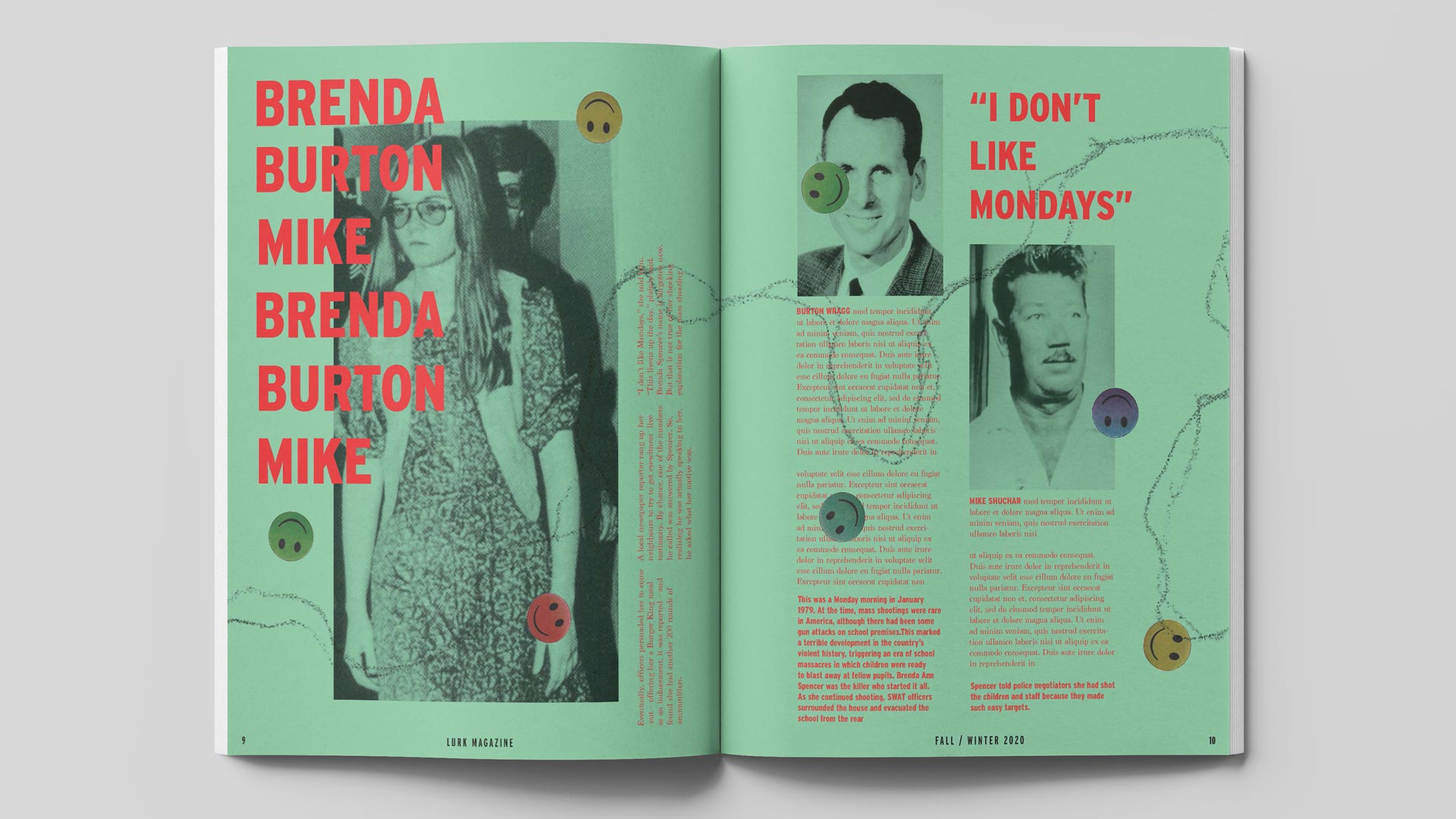 Lurk Magazine spreads by Julia Hummel