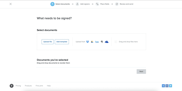 HelloSign Dashboard