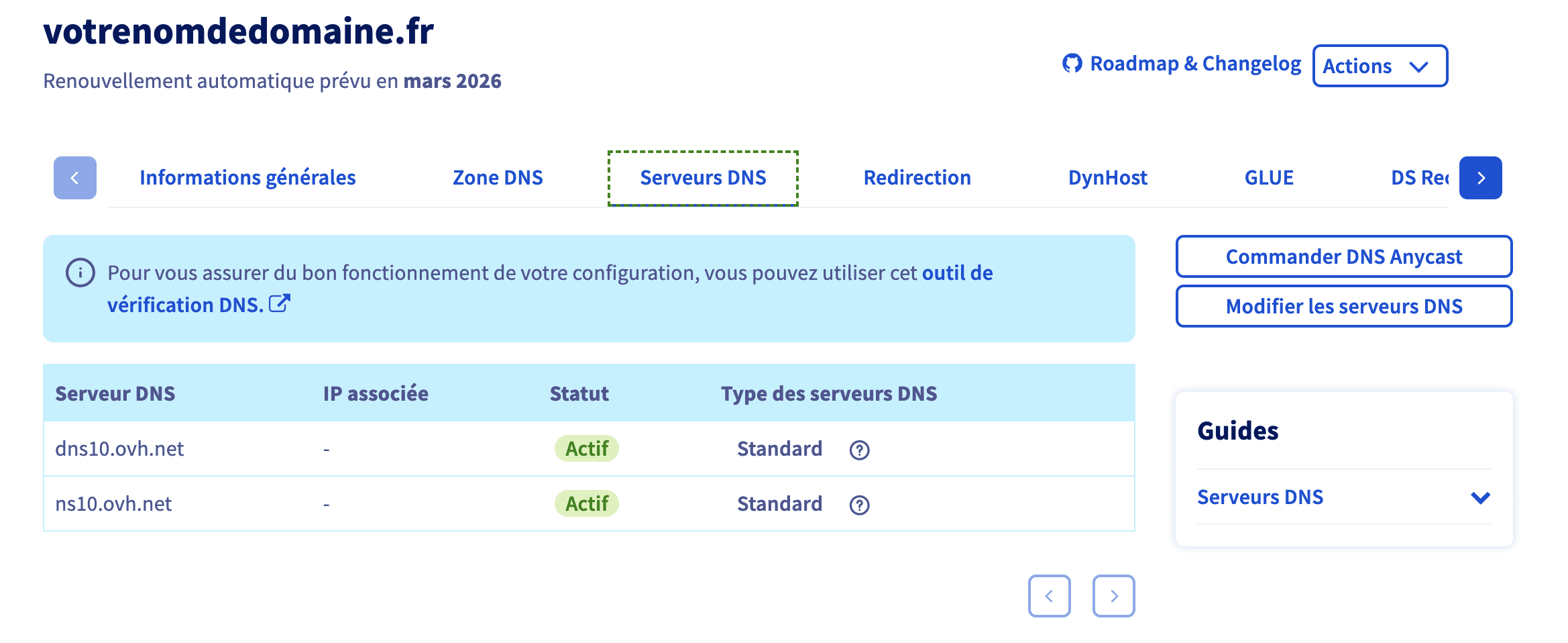 Configuration DNS OVH 1