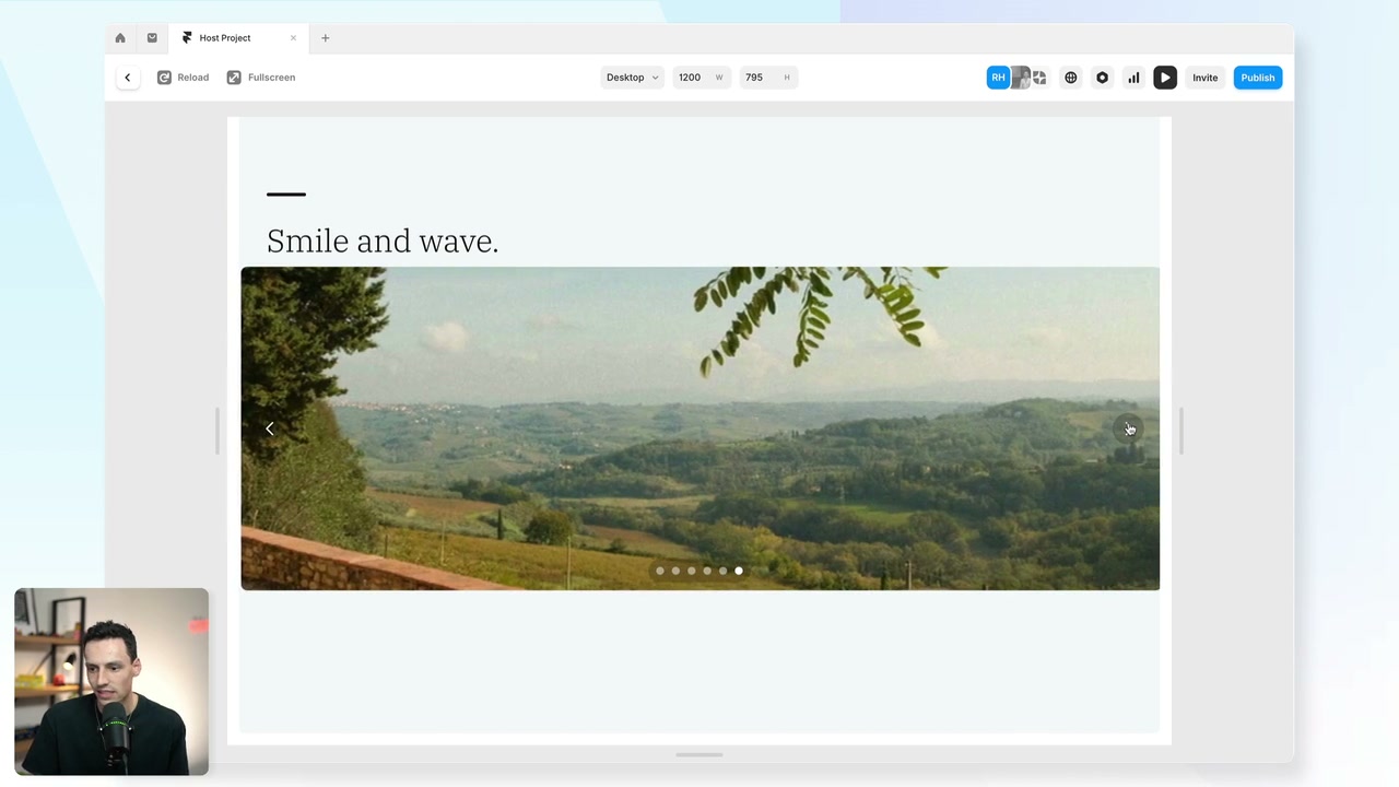 An autoplay slideshow cycling through images (Carousels lesson, 2:50)