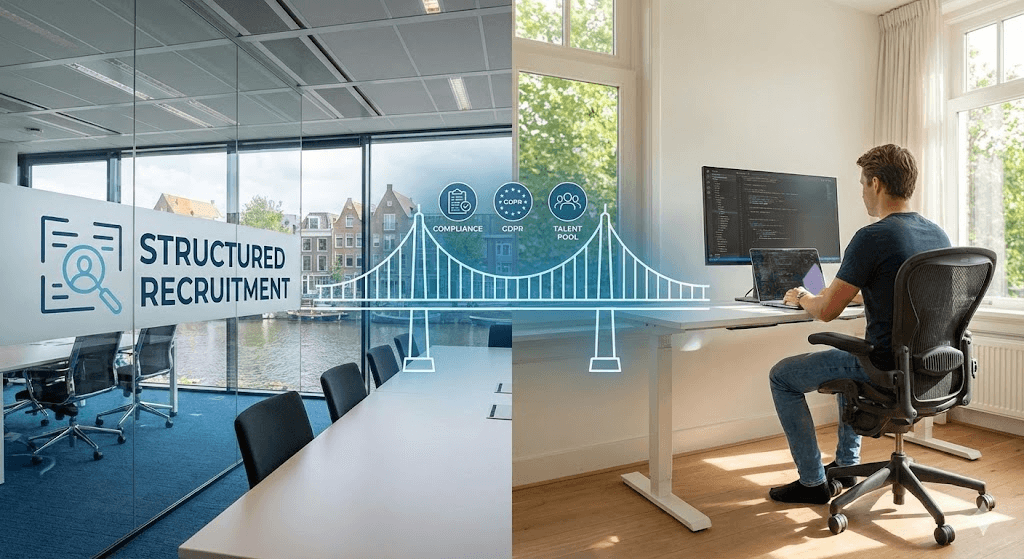 Bare trees illuminated by red light in dark forest