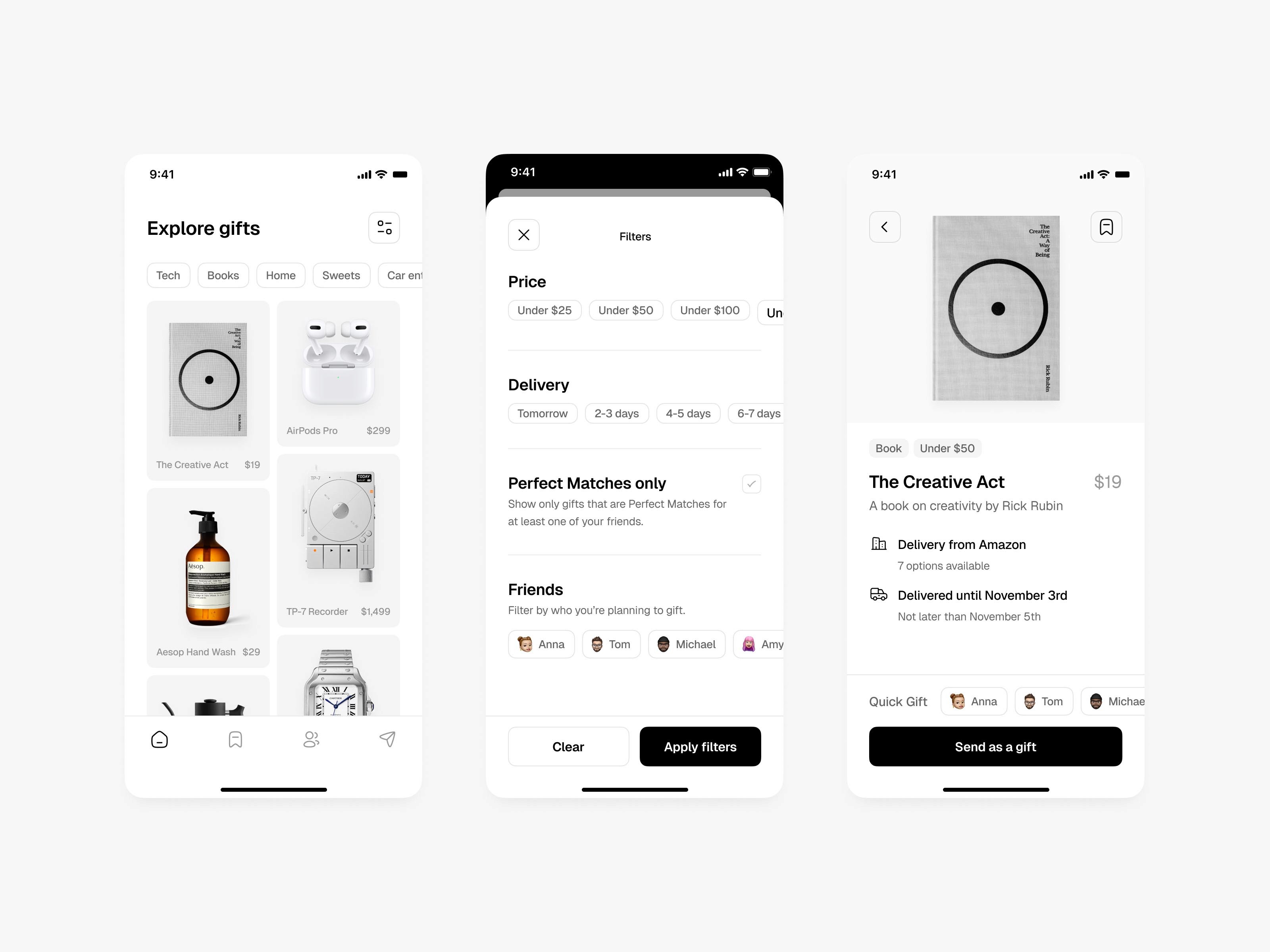 E-commerce app UI design – product browsing and checkout screens