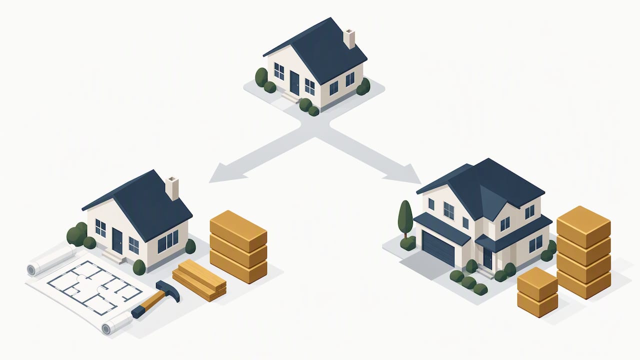 Illustrated renovation and moving cost paths
